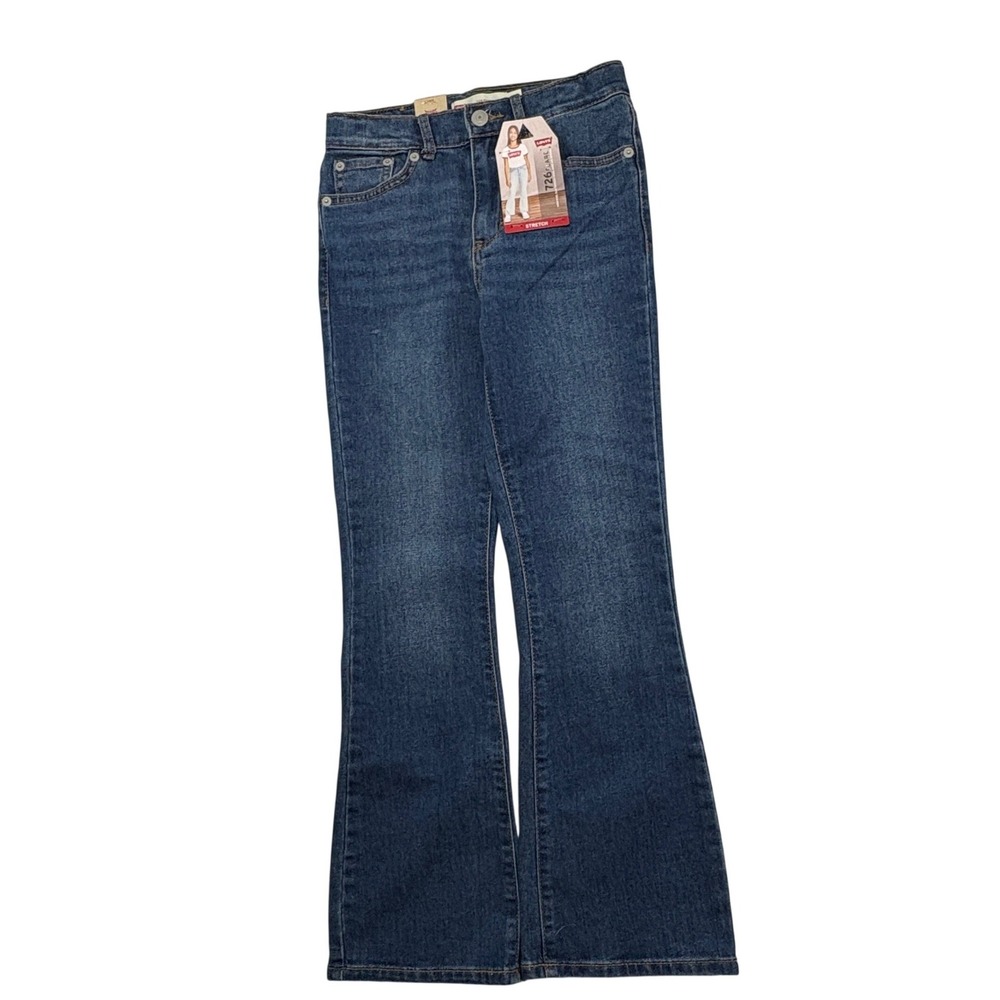 Levi's 726 Flare Jeans Kids Size 10 NWT‎ Blue High Rise Stretch Denim Retro Boho